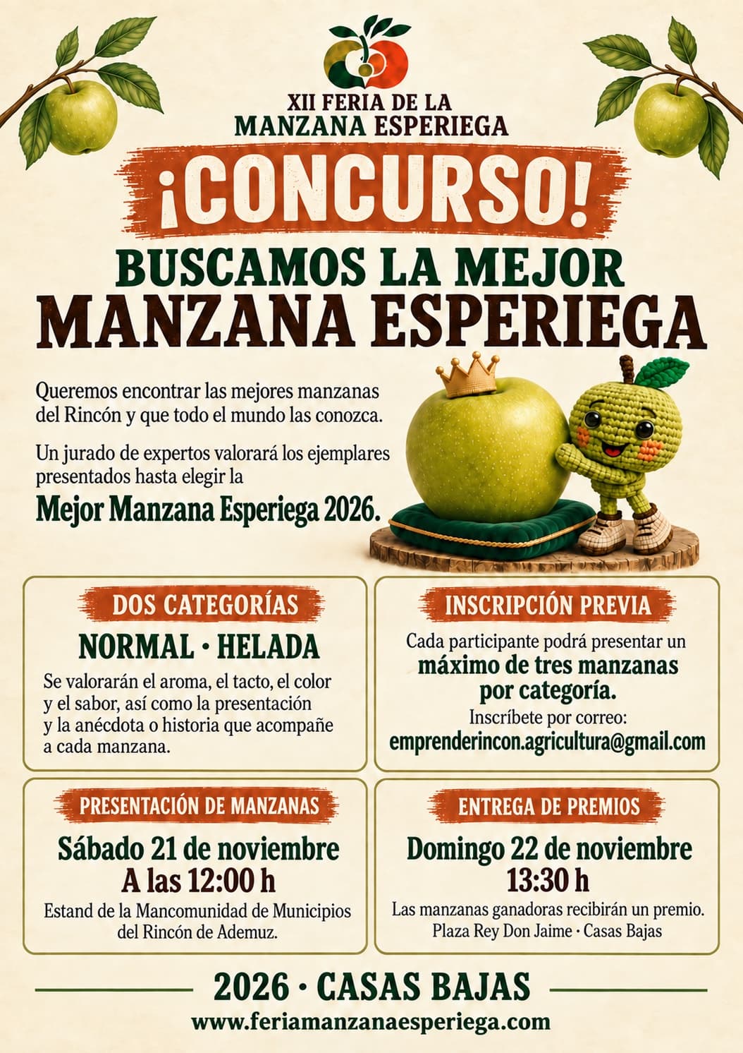 Cartel del concurso La mejor manzana esperiega 2026